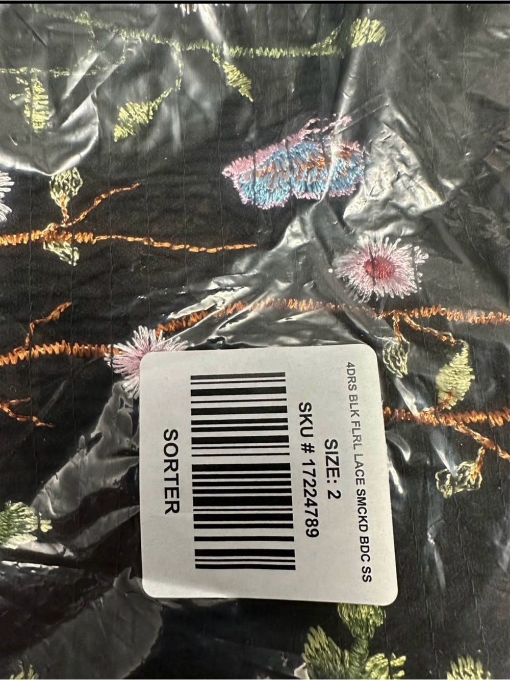 Torrid NWT Special Occasion Black Floral Embroidered Tea Dress - Picture 6 of 7